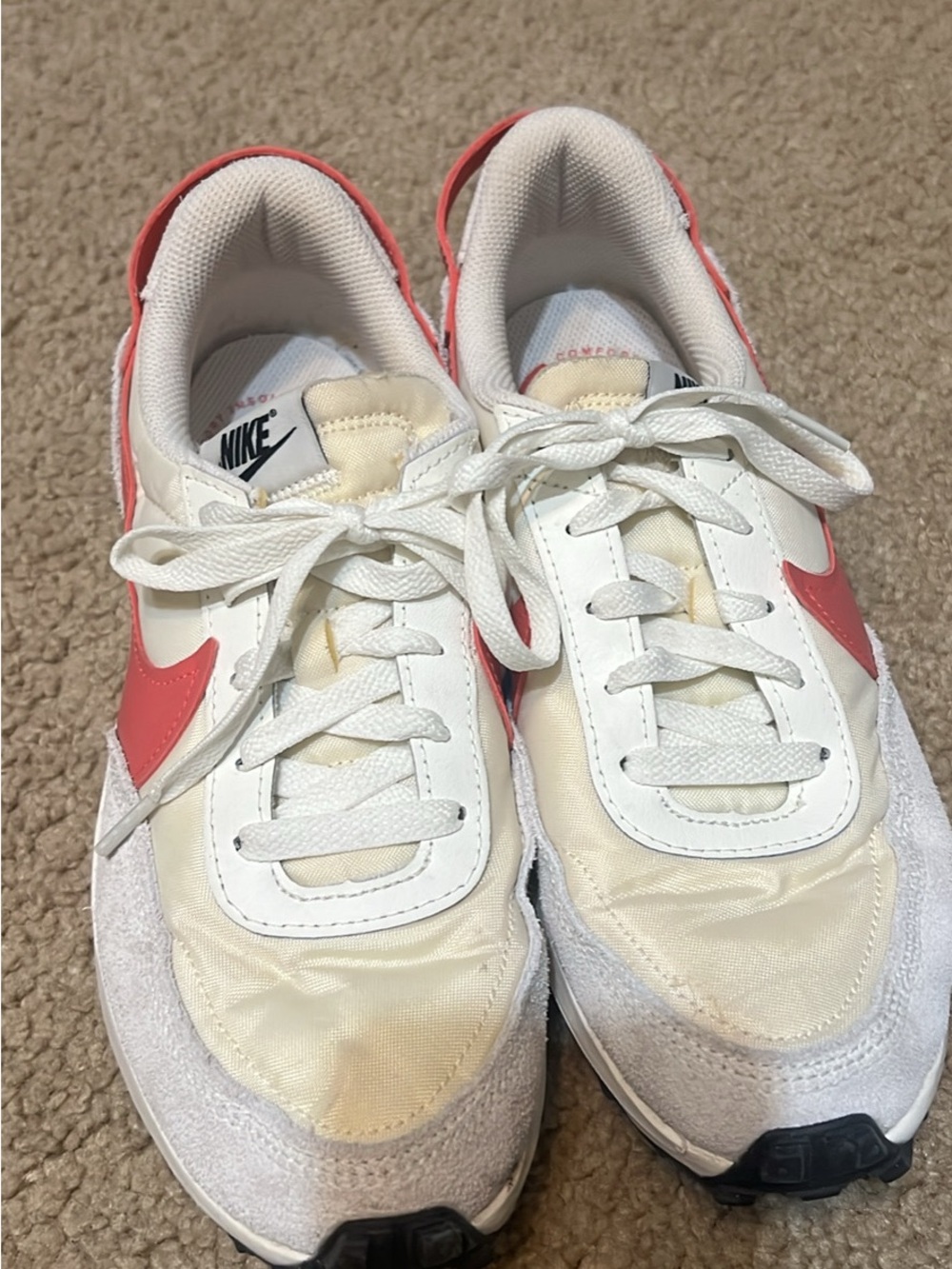 Nike Women’s Classic Runner Sneakers in White and Coral